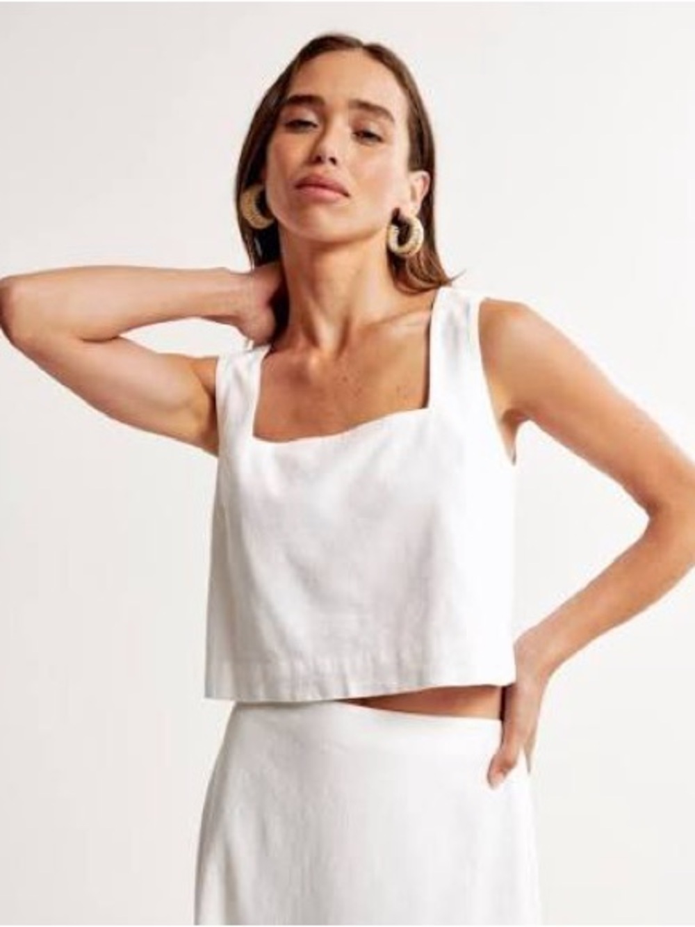 Abercrombie Square-Neck White Crop Top
